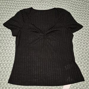 Yozy Black Short Sleeve Women's Top